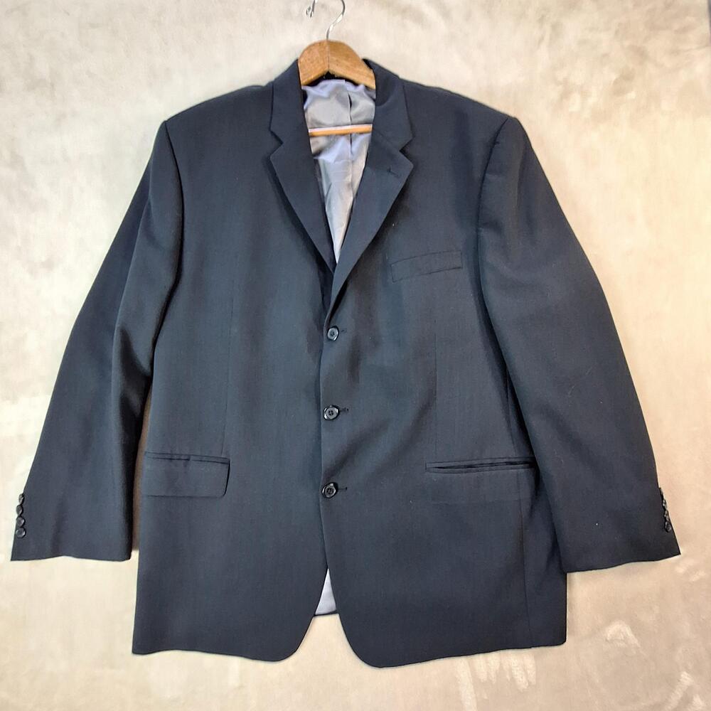 Calvin Klein Suit Jacket Mens 46 Gray Wool Ventless 3 Button Formal Canada